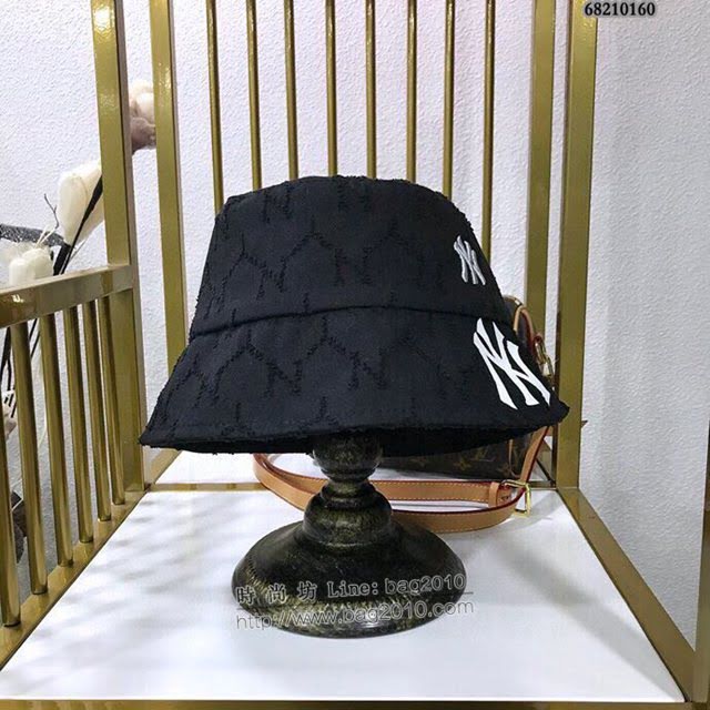 NY男女同款帽子 MLB做舊刺繡漁夫帽遮陽帽  mm1449